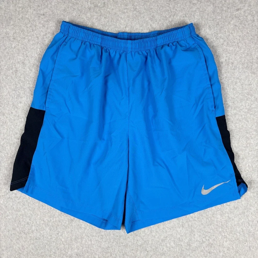 Nike Challenger Dri-FIT Running Shorts Mens Size M Blue Black 7 Inch AA4969-435